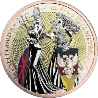 Germania 2019 5 Mark Britannia Red Gold 1 Oz 999 Silver Coin
