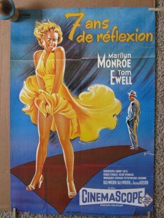 Vintage 1980s Movie Poster 7 Year Itch Monroe