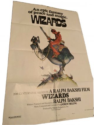 Ralph Bakshi Wizards Movie Poster 1977 41 X 27 Style A 77/10