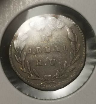 1830 Colombia - 1 Real Silver Coin - Popayan