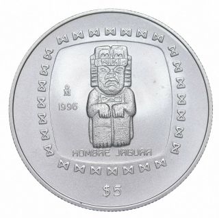 Better Date - 1996 Mexico 5 Pesos - 1 Onza Silver Hombre Jaguar - Silver 518