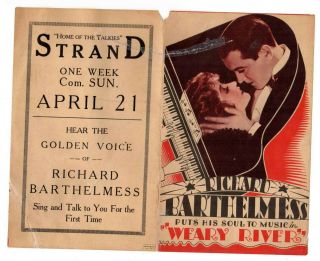 WEARY RIVER 1929 - Richard Barthelmess,  Betty Compson,  William Holden 2