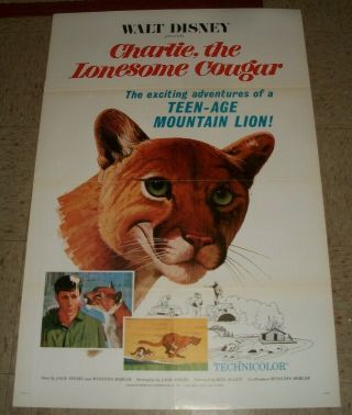 Charlie The Lonesome Cougar 1967 Orignal Movie Poster One Sheet 27x41