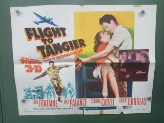 1953 Flight To Tangier Halfsheet Poster Joan Fontaine 3d Plane Disaster