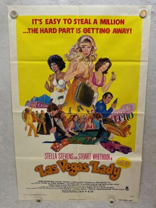 1975 Las Vegas Lady 1sh Movie Poster 27 X 41 Stella Stevens,  Stuart Whitman