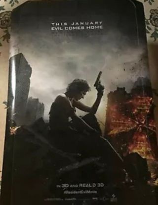 Resident Evil The Final Chapter Teaser Authentic 27x40 D/s Rolled Movie Poster.