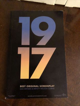 1917 Sam Mendes Best Screenplay Booklet Rare Oscars 2020.  Great Conditi