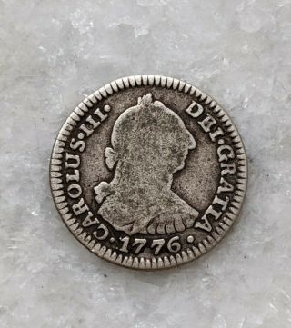 1776 Pts Jr Bolivia 1 Real.  King Carolus Iii.  Better Date Coin Km 52