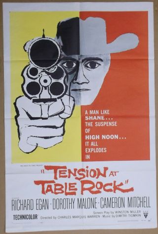 Tension At Table Rock 1956 Movie Poster One Sheet Richard Egan Dorothy Malone