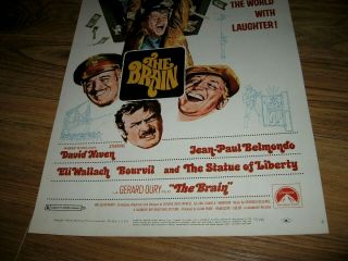 The Brain Orginal Movie Poster Window Card 1969 David Niven Eli Wallach 3