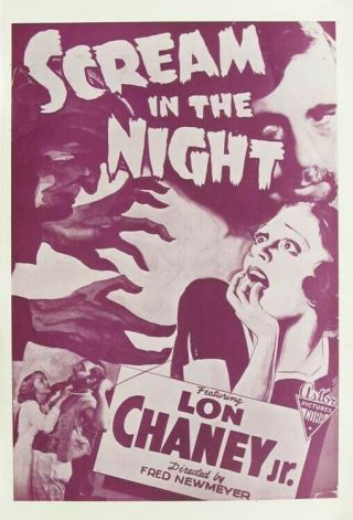 A Scream In The Night Great Pressbook Astor Release Lon Chaney,  Jr