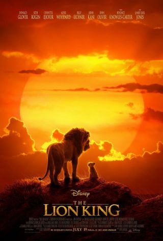 The Lion King 27x40 Theater Double Sided Movie Poster