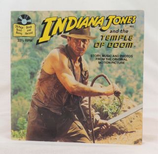 Indiana Jones & The Temple Of Doom By Read Along Adventure 1984 Paperback & 7”