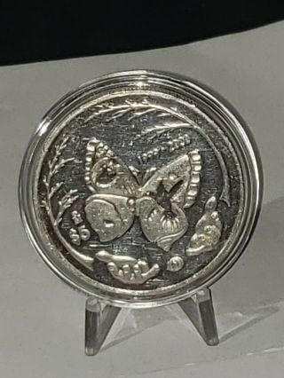 1999 - 2000 Mexico 5 Pesos Silver Proof Coin Millennium Series Butterfly Scarse