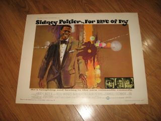 For Love Of Ivy 1968 Org Movie Poster Half Sheet 1/2 Sidney Poitier Palomar