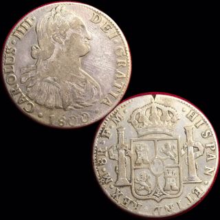 1800 Spanish Colonial Mexico 8 Reales World Silver Coin