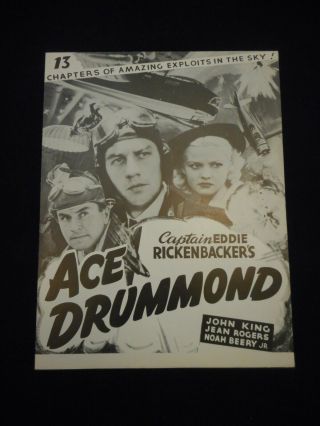 Ace Drummond 1936 R40s Serial Pressbook Captain Eddie Rickenbacker Airplane