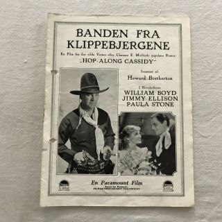 Hop - A - Long Cassidy William Boyd,  James Ellison Vintage 1935 Danish Movie Program