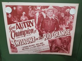 R1953 Twilight On The Rio Grande Half Sheet Poster Gene Autry Western