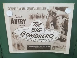 R1956 The Big Sombrero Half Sheet Poster Gene Autry Western Musical