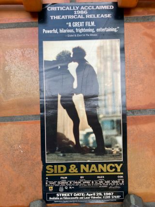 Sid And Nancy 1986 Rolled Video Release Poster 11 " X 25.  5 " Gary Oldman