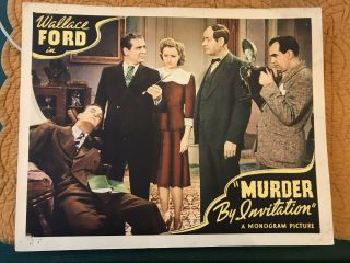 Murder By Invitation 1941 Monogram 11x14 " Crime Lobby Wallace Ford Marian Marsh
