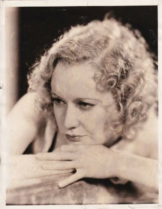 Miriam Hopkins Sexy Blonde Stylish Lips Pose Close - Up Art Deco 1930s Photo 377