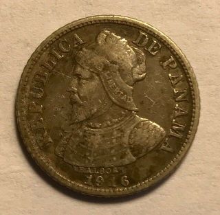 Panama - 5 Centesimos De Balboa - 1916 - Small Silver Coin - Key Date