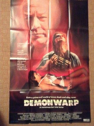 Demonwarp 1988 Vintage Video Store Horror Vhs Movie Poster George Kennedy