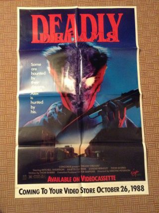 Deadly Dreams 1988 Video Store Vhs Horror Movie Poster