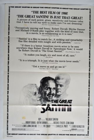 The Great Santini Movie Poster Folded 40 " X27 "