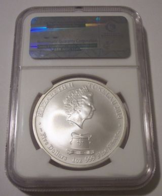 Tokelau 2014 5 Dollars 1 Ounce Silver Year of the Horse MS70 NGC Early Releases 2