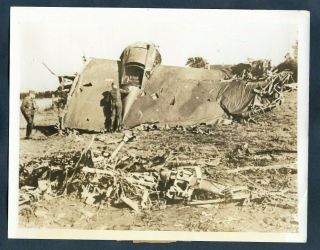 Wwii Germans Inspect Shot Down French Breguet Bre693 Bomber 1940 Press Photo Y40