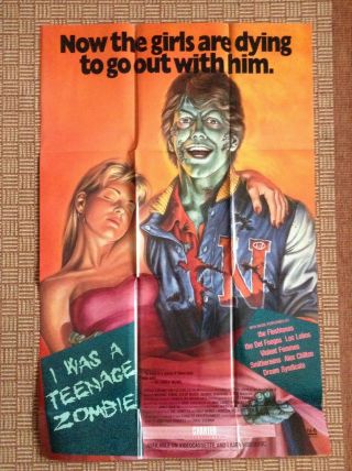I Was A Teenage Zombie 1987 Vhs Video Store Horror Movie Poster