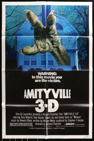 Amityville 3 - D (1983) Movie Poster - Horror Tony Roberts
