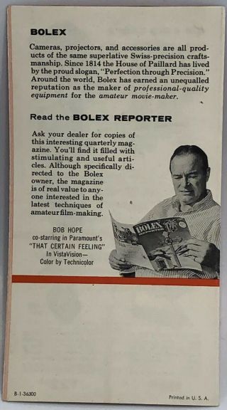 Vintage 1950s Bolex Swiss - Precision 8mm Movie Cameras Ad Doris Day Bob Hope 2