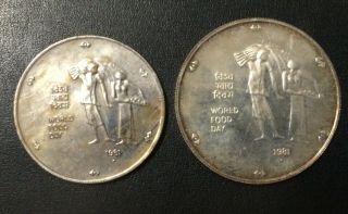 1981 India 10 & 100 Rupees Commemorative Silver Coins