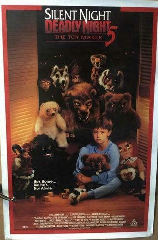 Vintage Movie Promo Poster 1991 Silent Night Deadly Night 5,  The Toy Maker 27x41