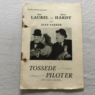 The Flying Deuces Stan Laurel,  Oliver Hardy Vintage 1939 Danish Movie Program