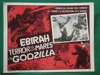Godzilla Vs.  The Sea Monster Horror Gojira Mothra Ebirah Mexican Lobby Card