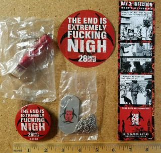 28 Days Later Bookmark,  Sticker,  Button,  Keychain,  Dog Tag (movie Theater Promo)