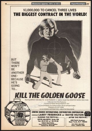 Kill The Golden Goose_orig.  1979 Trade Ad Promo_poster_ed Parker_bong Soo Han