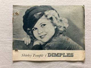 Dimples Shirley Temple,  Frank Morgan,  Robert Kent 1936 Danish Movie Program