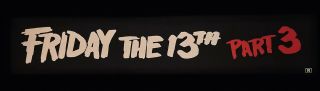 ✨ Friday The 13th Part 3 (1982) - Jason - Movie Theater Mylar / Poster - 5x25 Lg