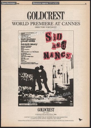 Sid And Nancy_original 1986 Trade Print Ad / Poster_sex Pistols_vicious_punk