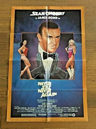 Never Say Never Again Movie Poster 27 X 41 James Bond 007 Sean Connery 1983