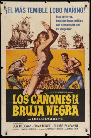 Guns Of The Black Witch (1961) - Spanish Language Movie Poster - Bondage Italian