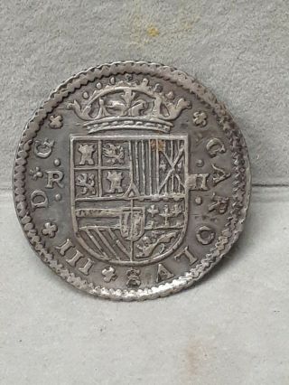 1709 Spain Silver 2 Reales - Carlos Iii - Cal 23,  Km Pt5