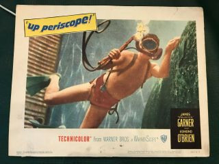 Up Periscope 1959 Warner Brothers 11x14 " Deep Sea Diving Lobby Card James Garner