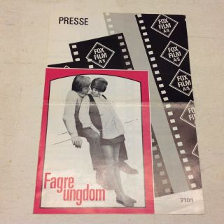 " Generation " David Janssen Kim Darby Duel 1969 Danish Movie Press Release Kit